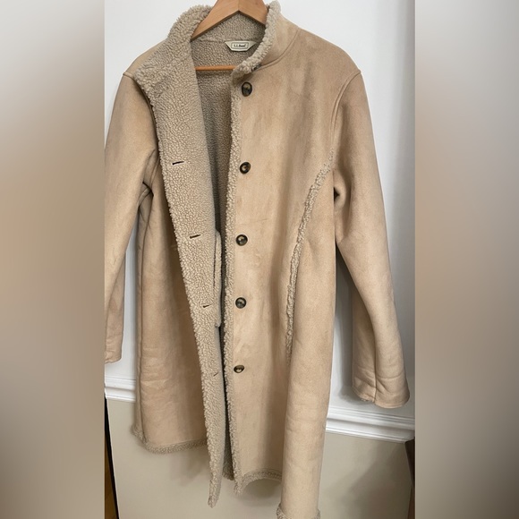 L.L. Bean Suede Sherling Coat - Size XL - Picture 6 of 7